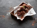 Chocolate Potato cake. Homemade chocolate truffle. Royalty Free Stock Photo