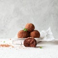 Chocolate Potato cake. Homemade chocolate truffle. Royalty Free Stock Photo