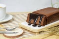 Chocolate pound cake homemade with choclate topped Royalty Free Stock Photo