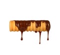 Chocolate pouring on wafer tube