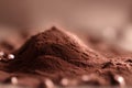 Chocolate powder with depth of field