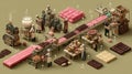 Chocolate Production Process with Workers and Machinery in Factory Royalty Free Stock Photo