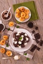 Chocolate profiteroles. Royalty Free Stock Photo