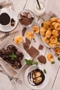 Chocolate profiteroles. Royalty Free Stock Photo