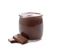 Chocolate pudding with dark choclate Royalty Free Stock Photo