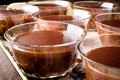 Chocolate Pudding in glass bowl.