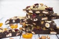 Chocolate pyramid with nuts