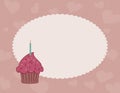 Chocolate raspberry cupcake background Royalty Free Stock Photo