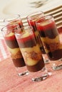 Chocolate raspberry dessert glasses Royalty Free Stock Photo