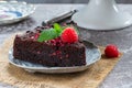 Chocolate and raspberry torte Royalty Free Stock Photo