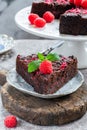 Chocolate and raspberry torte Royalty Free Stock Photo