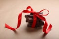 Chocolate with red ribbon