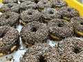 Chocolate rice or chocolate sprinkle doughnuts