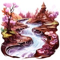 Chocolate River beautiful sweets candyland fairytale Royalty Free Stock Photo