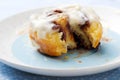 Chocolate roll with glaze .selective focus. Royalty Free Stock Photo