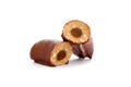 Chocolate rolls on white Royalty Free Stock Photo