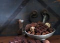 chocolate round candy truffle
