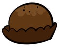 Chocolate round cookie, illustration, vector