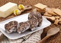 Chocolate salami sliced Royalty Free Stock Photo