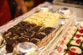 Chocolate sandesh served in Indian wedding event