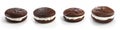 Chocolate sandwich cookies, baked biscuits stuffed with milk cream Royalty Free Stock Photo