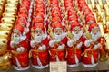 MINSK, BELARUS - December 13, 2019: Chocolate Santa Claus by Lindt ready for Christmas Presents for Sale in a Shop