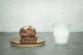 Chocolate scone served with fresh milk