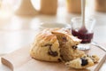 Chocolate scones or fruit scone Royalty Free Stock Photo