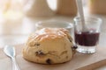 Chocolate scones or fruit scone Royalty Free Stock Photo