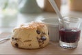 Chocolate scones or fruit scone Royalty Free Stock Photo