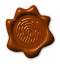 Chocolate seal, fingerprint symbol