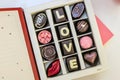 Chocolate set box with wording love