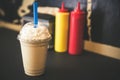 Chocolate shake at a diner Royalty Free Stock Photo