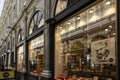 Chocolate shop window in Galeries Royales Saint-Hubert shopping arcades