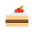 Chocolate shortcake vector illustration, flat style icon