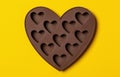 Chocolate silicone ice mold in the shape of a heart Royalty Free Stock Photo