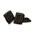 Chocolate sketch illustrations. Hand drawn illustrations isolated on white background.