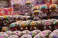 Chocolate Skulls Calaveritas are one of the most representative symbols of the Day of the Dead parties Royalty Free Stock Photo