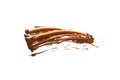Chocolate Smear Isolated, Melted Chocolate Texture on White Background, Chocolate Sauce Pattern Royalty Free Stock Photo