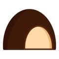 Chocolate souffle icon isolated