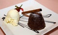 Chocolate Souffle with Vanilla Ice-Cream Royalty Free Stock Photo