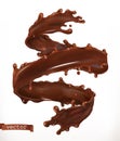 Chocolate splash. 3d realistic vector Royalty Free Stock Photo