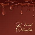 Chocolate splash. Dark chocolate design isolated brown background. Brownie candy dessert. Fondant sweet food. Drop cocoa