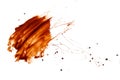 Chocolate splash drop liquid white background