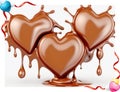 Chocolate splash with heart on a background Royalty Free Stock Photo