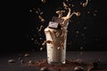 Chocolate splash milkshake. Generate Ai