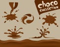 The chocolate splash , set ,vector, clear background,melt