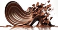 Chocolate splash or spin or pouring.for demonstration food shot.ai generated images