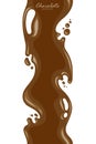 Chocolate splash vector seamless border Royalty Free Stock Photo