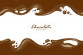 Chocolate splash vector seamless border Royalty Free Stock Photo